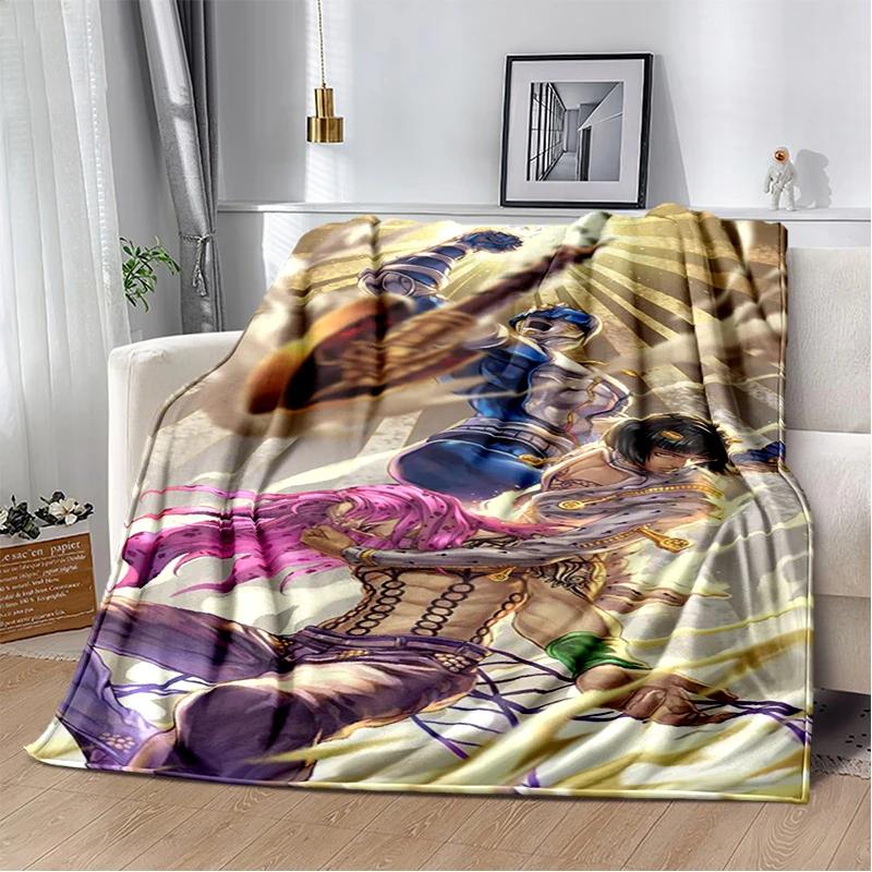 3D Cartoon Jojo's Bizarre Adventure Anime Blanket,Soft Throw Blanket for Home Bedroom Bed Sofa Travel Picnic Office Cover Kids