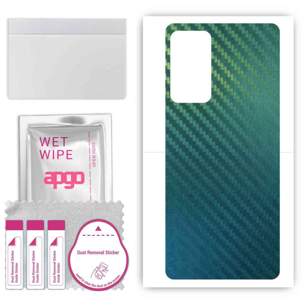 apgo Protective Skin Sticker for the Back Compatible with Motorola Edge 20 Pro, Wrap Film, Foil, Vinyl - Pattern Carbon Chameleon CAKA1