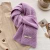 Wool knitted wool scarf winter men's and women's new high-end versatile scarf neck protection brown