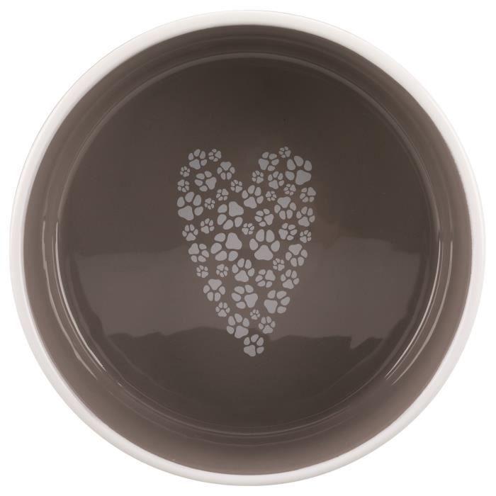 Trixie écuelle céramique pet's home - 1,4 l - ø 20 cm - crème et taupe - pour chien