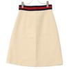 GUCCI 448613 ZHM88 Beige Wool x Silk Grosgrain Web A-line Medium Skirt skirt 38 creamUsed