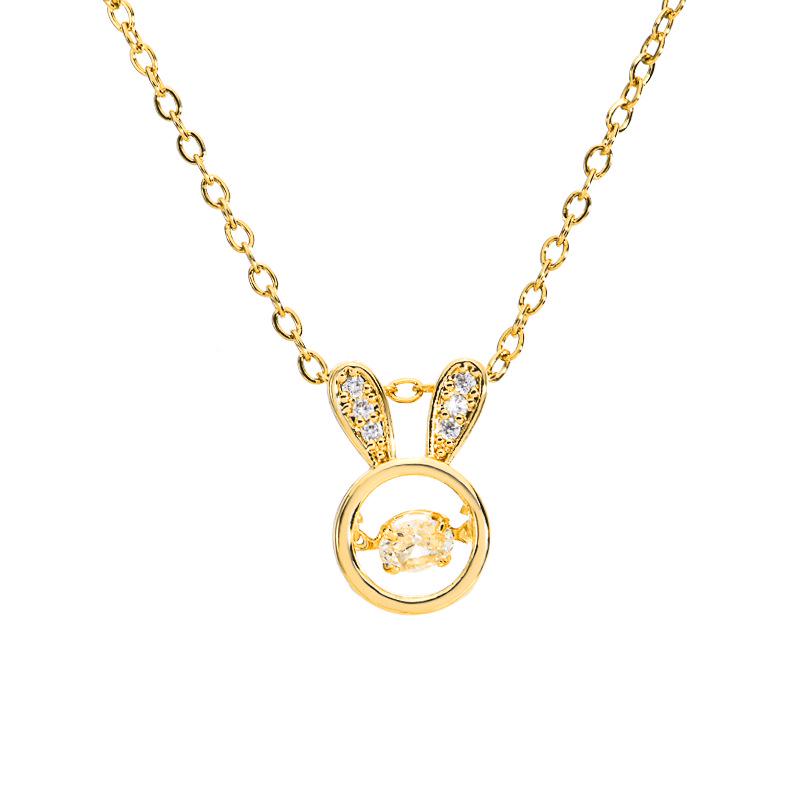 18k Gold Plated Copper Zircon Necklace: Fashionable, Non-Fading, Lightweight Clavicle Chain Jewelry