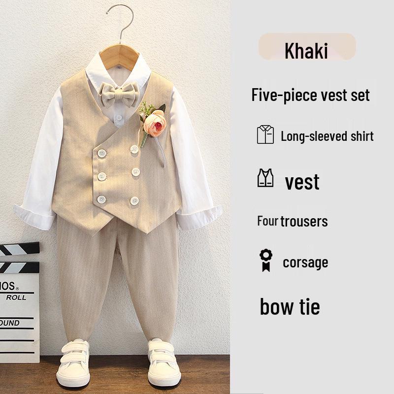Boys' British Style Summer Suit - Baby's First Birthday Formal Wear, Wedding Flower Boy & Piano Performance Outfit