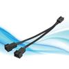 5Pcs 3Pin 1 To 2 Extension Cable Splitter CPU Chassis Fan Sleeve Adapter Power Line
