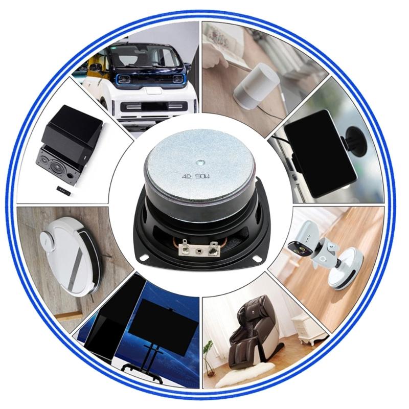 4Inch 40W Woofer Subwoofer Speaker Unit Bulletproofs Cloth Diaphragm For Enhances Bass Response Metal Frame Construction