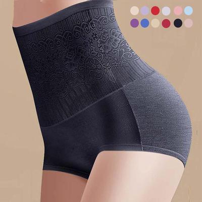 Women's Solid Color High-waisted Abdomen And Hips Body Shaping Briefs