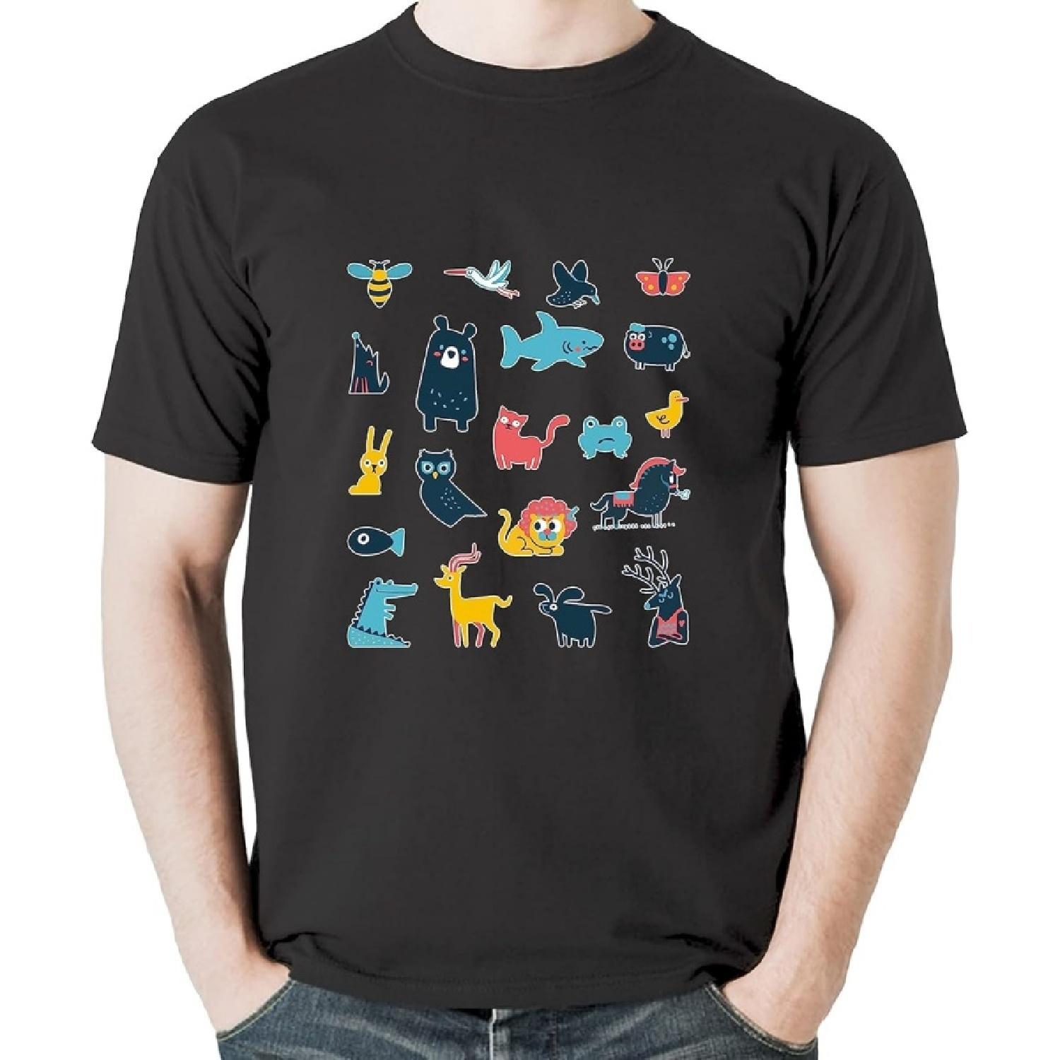 

Cute Collection of Animals for Kids Art Illustration Long Sleeve T-Shirt Sweatshirt Hoodie Tanktop for Men Women Kids Black XXXXXL чорний