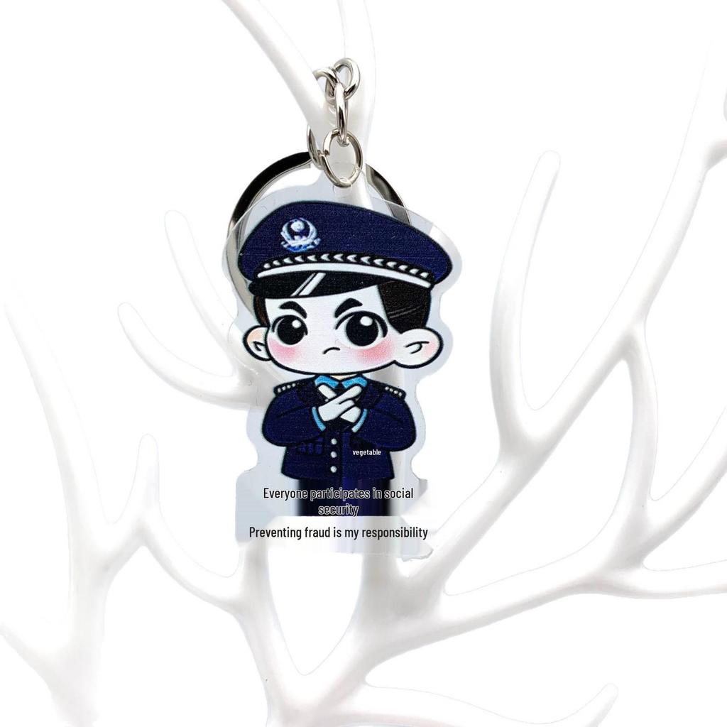 110 Police Day Anti-Fraud Awareness Custom Keychain
