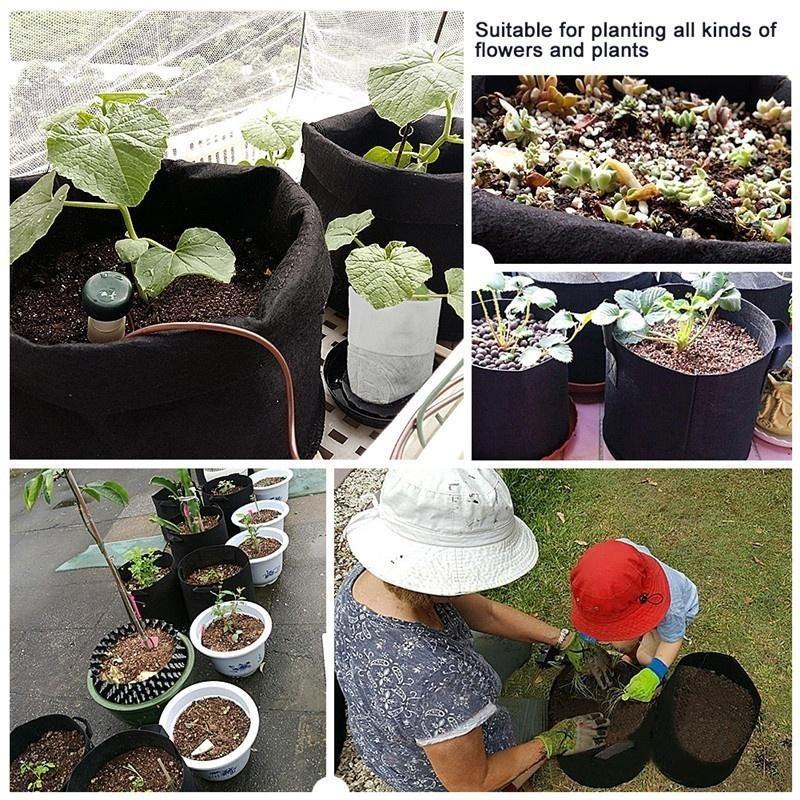 1/2/3/5/7/10 Gallon Black Plants Growing Bag Vegetable Flower Aeration Planting Pot Container PH