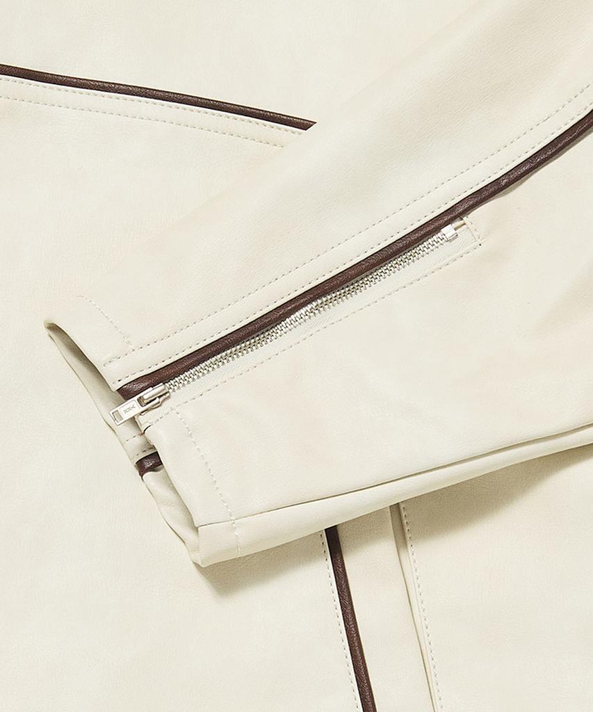 Wkndrs Washed Leather Jk (Ivory)