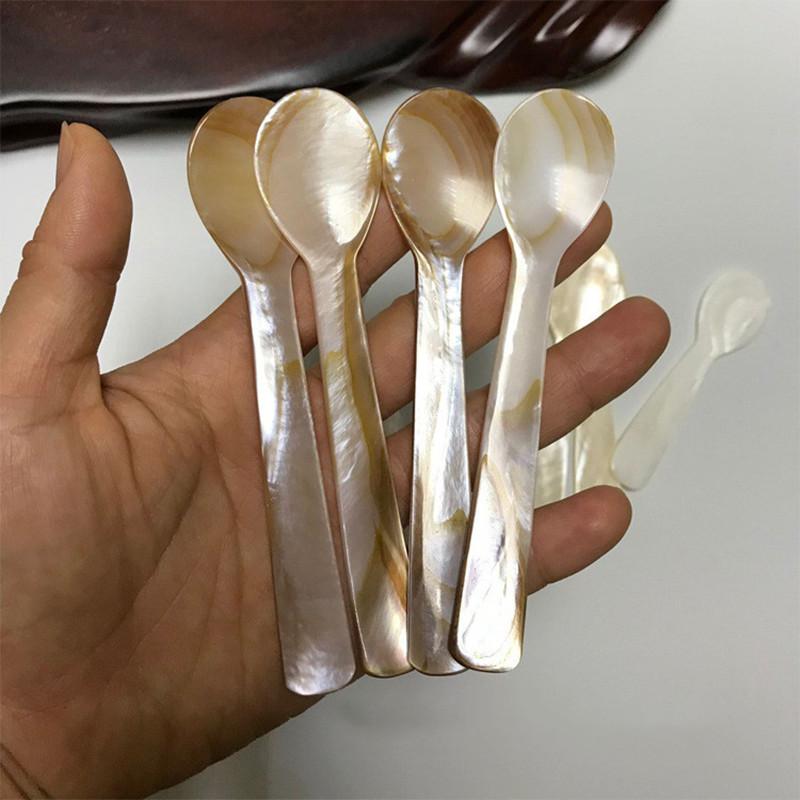Kitchen Tool 9-13CM Natural Shell Ice Spoon Cream Coffee Caviar Spoon Mother of Pearl Seashells Stirring Spoons Teaspoon Crafts4
