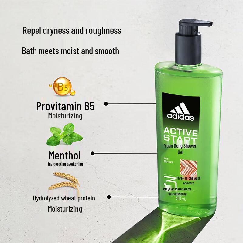 Adidas Men's Source Motion 3-in-1 Body, Hair & Face Wash