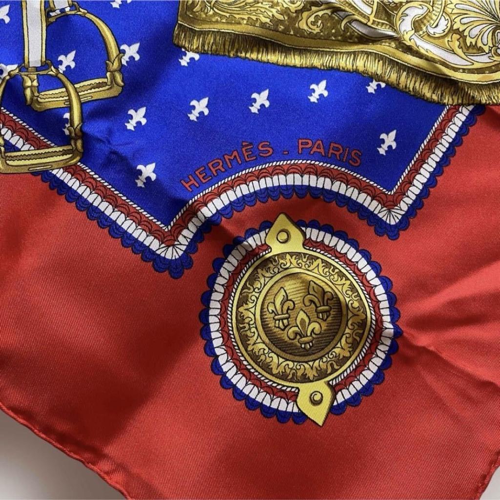 Used Excellent condition HERMES Carre 90 SELLES A HOUSSE Large silk scarf Saddles with housings Hermes