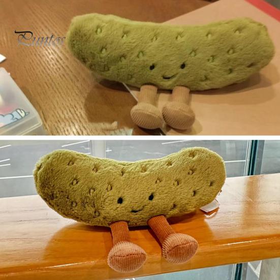 Handcrafted Pickle Plush Doll Emotional Support Toy Vegetable Cucumber Plush Companions Christmas Birthday Gift for Kids Friends