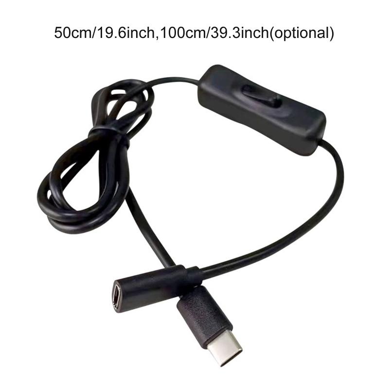 For  Power Switch,USB C Male To Female Type C Extension Cable Inline On/Off Switch for  4