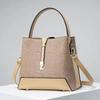 Solid Versatile Color Handbag With Internal Pockets Zipper Closure Women Fashion