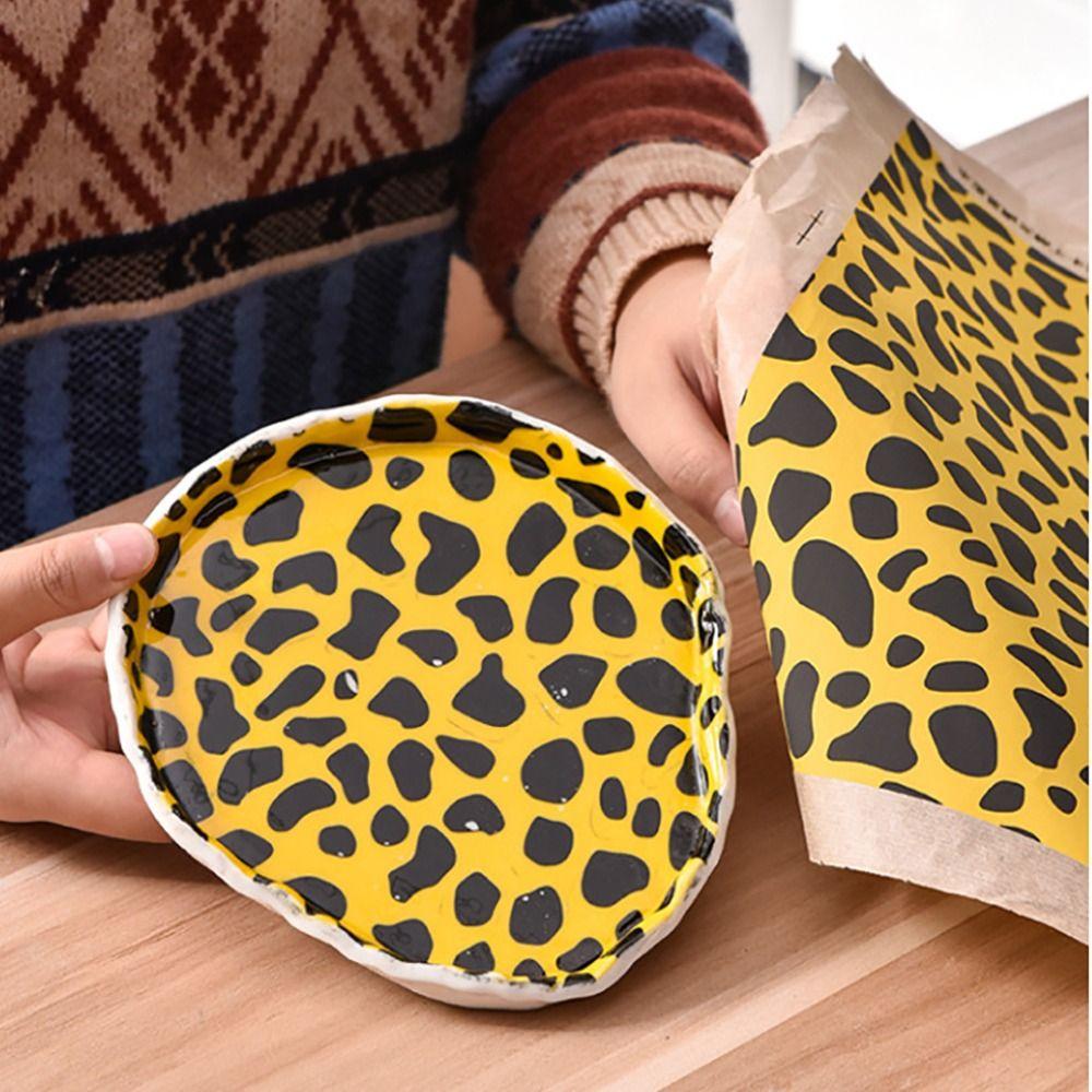 Colored Flower Pottery Clay Transfer Paper Cartoon Ceramic Coloring Paper  Pottery Making