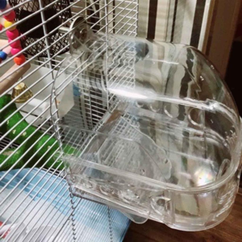 Emoi Bird Bathing Bird Bath Fixed Bird Prevents Water Sparrow Parakeet with Bird Water Feeding Pet Heat Stroke Easy Transparent Container, Cage,