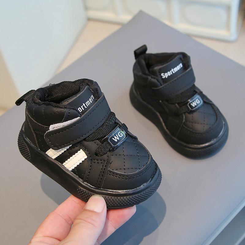 

Осенние высокие детские туфли для малышей, детская обувь на мягкой подошве, детские туфли, маленькие белые туфли, универсальные кожаные кеды, детская обувь Size 15-19, please take 5 pairs