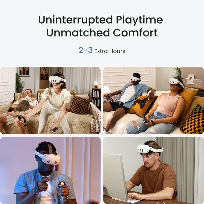 Sangle de tête - kiwi design - k4 boost - compatible meta quest 3/3s - charge dualboost - couleur blanc