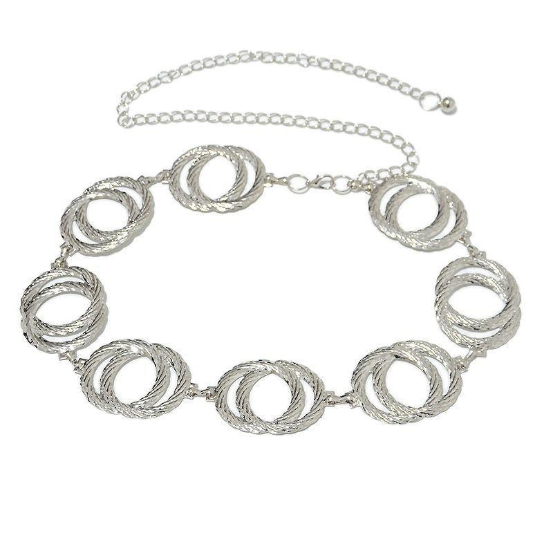 Stylish Women's Versatile Double Ring Metal Chain Belt Essential For Any Outfit