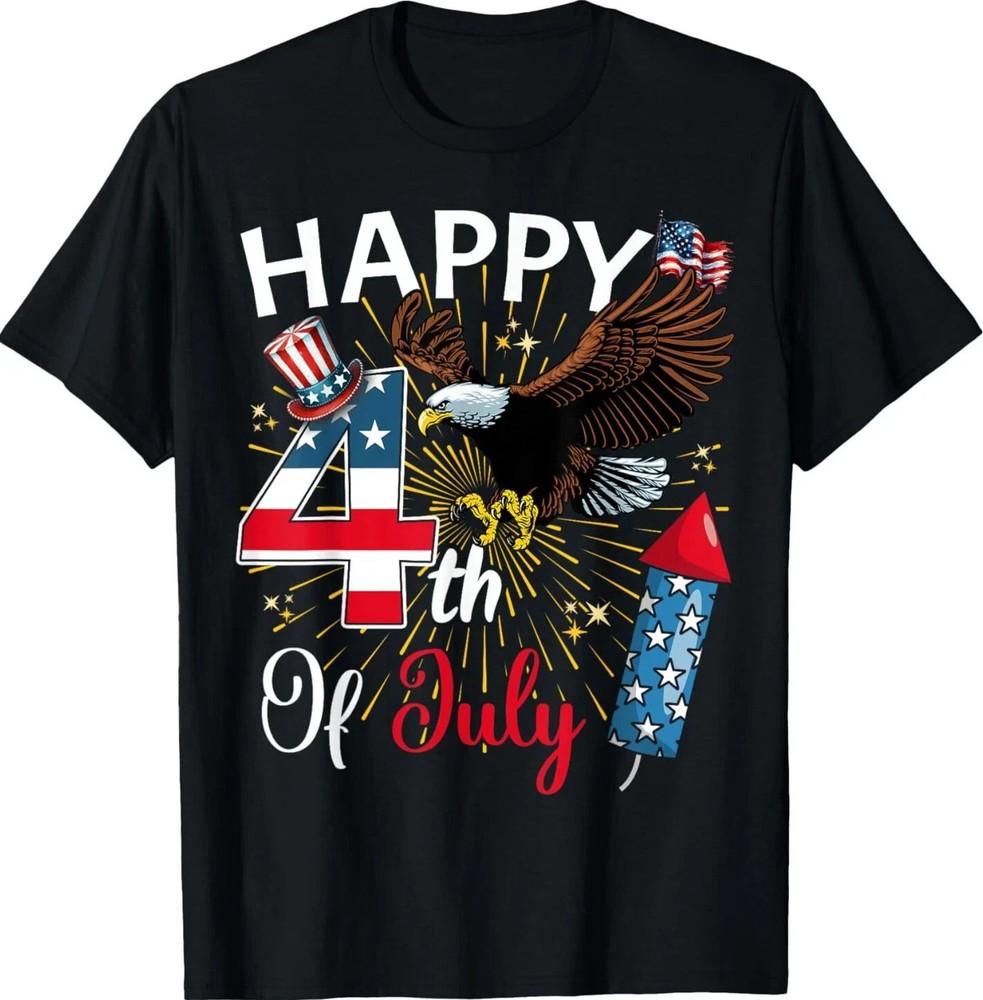 

Happy 4th Of July Patriotic American Flag USA Men Women Kids T-Shirt Tops tees Men s Women s XL