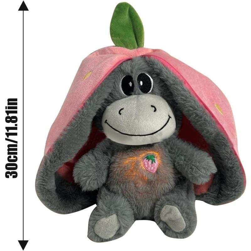 Relaxation Breathing Plush, Sleeping Animal Toy,Soft Light-Up Music Ass, Realistic Breathings Motion, Comfort Sleep Aid for Kids
