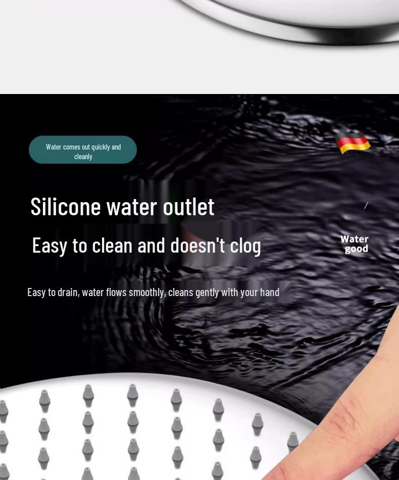 Cabezal de Ducha Grande de Alta Presión de Acero Inoxidable 304