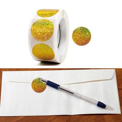 50 Stück Runder Aufkleber Bunter Aufkleber Scrapbook-Aufkleber Belohnungsaufkleber Glitzernder Aufkleber Dekorativer Etikettenaufkleber