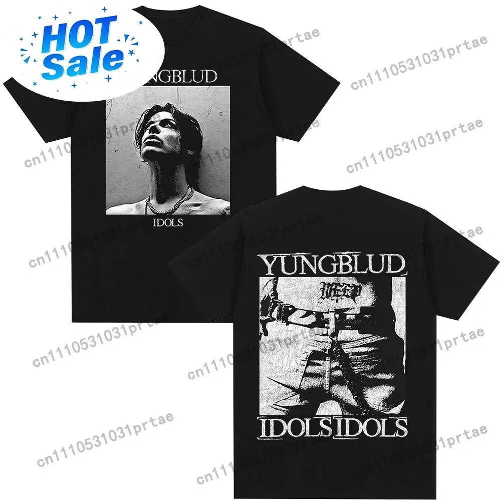 Singer Yungblud Idols Album Tour T Shirt Unisexs Wounisex Clothing Hip Hop Short Sleeve Tshirts Oversized Casual Cotton Tshirt Blac