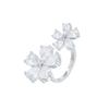 Open Full Diamond Ring Design Asymmetrical Flower Cold Wind Zircon Ring
