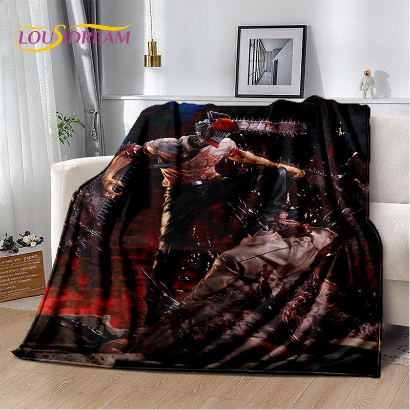Anime Chainsaw Man Denji Cartoon Soft Plush Blanket,Flannel Blanket Throw Blanket for Living Room Bedroom Bed Sofa Picnic Cover