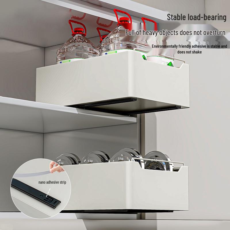 Multi-Functional Kitchen Pull-Out Basket with Shelves and Cutlery Storage