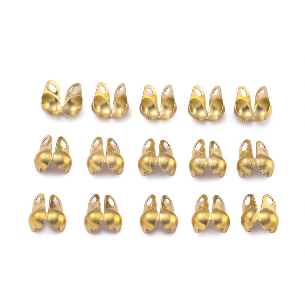 30pcs/Lots Stainless Steel End Crimping Cover End Cap Connector Clasps for DIY Bracelet Necklace Jewelry Making Supplies