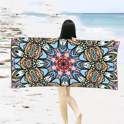 Summer Beach Towel Adult Absorbent Beach Towel Boho Geometric Pattern Quick Dry Bath Towel Travel Picnic Yoga Blanket Women Gift