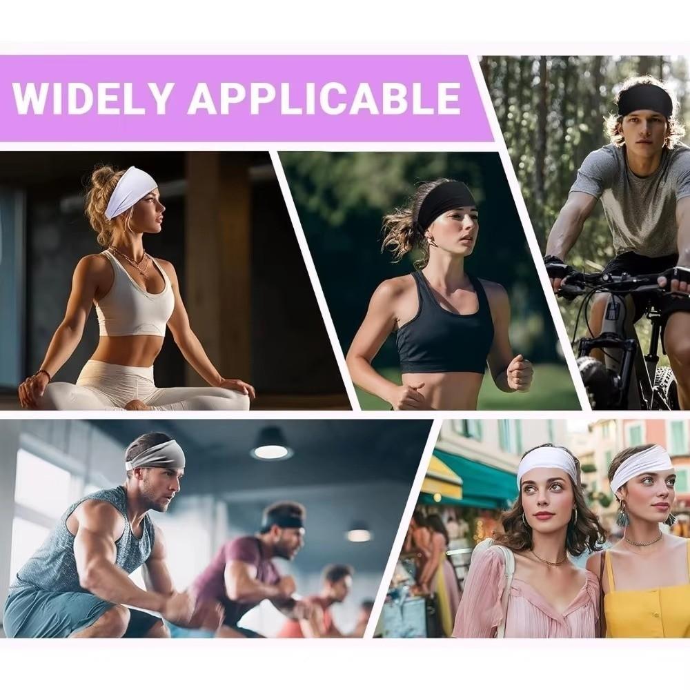 Sweat Absorbent Cool Elastic Headband Breathable Fitness Sweatband Lightweight Sport Headband Yoga