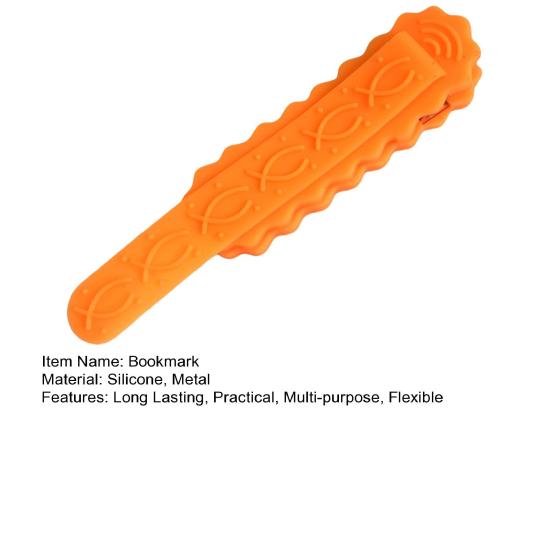 Silicone Bookmark Clip Bright Color Compact Design Portable Unique Book Page Holder Multi-Function Automatic Bookmark
