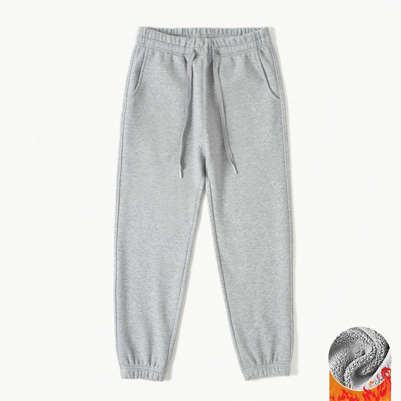 Spring Red Pure Cotton Casual Female Winter Fleece-Lined Track Pants