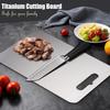 Titanium Cutting Board - Upgraded Thickened (0.08 in) Non-Deforming 100% Pure Titanium Cutting Boards with Non-Slip Pad, Food-Grade Double-Sided