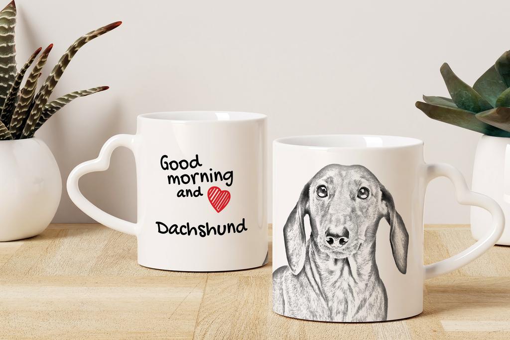 Dachshund I - cup with a dog, adorable cup with a heart-shaped handle, universal gift from the Art-Dog brand
