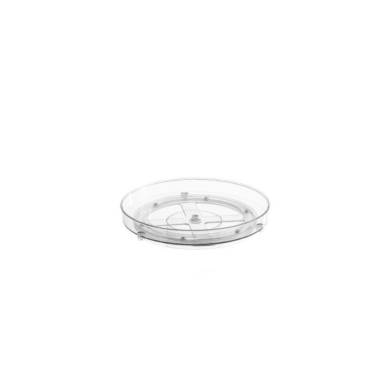1Pc/Transparent Acrylic Cosmetics Storage Rack Desktop Rotating Compartment Organizer Box Skin Care Product Storage Rack 1pc
