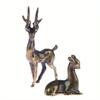2Pcs Mini Deer Tabletop Small Ornaments Vintage Animal Figurines Desk Decorations Accessories Home Decor.