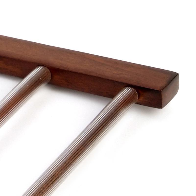 1Pc Premium Space-Saving Multi-Tier Wooden Pants Hanger - Durable Composite Wood Organizer For Ties, Scarves & More