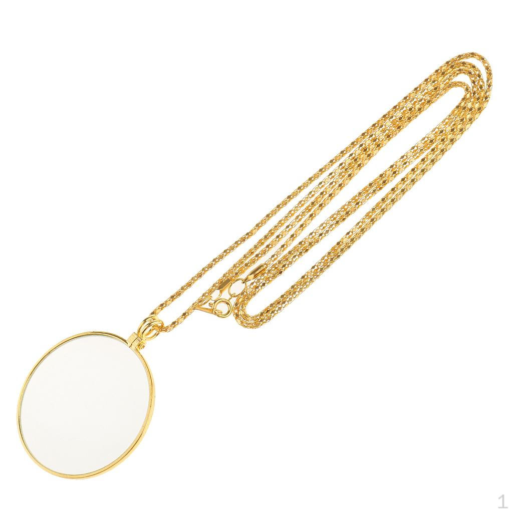 Necklace Magnifying Glass Pendant with 6 золотой