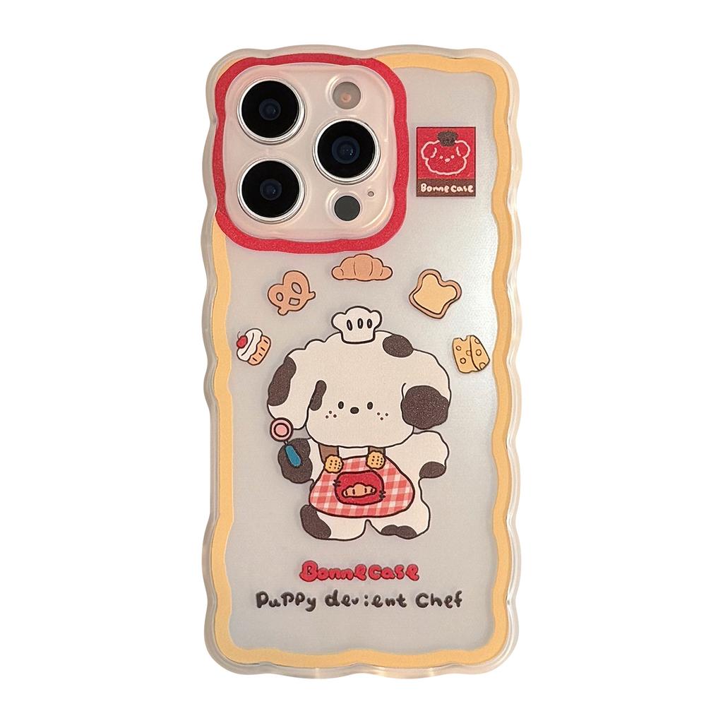 Für Apple 16 Pro Max Handyhülle für iPhone 15, niedlicher Welpe mit Reiskornmotiv, 14, All-inclusive, 1316, transparent