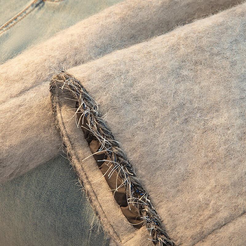 Dámská elegantní péřová bunda ze směsi vlny