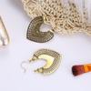 Women Vintage Bohemian Style Hollow-out Carved Love Shape Earrings Decoration
