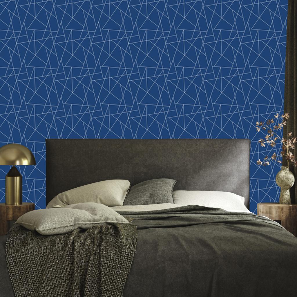 Wallpaper Geometric pattern, top blue, bottom blue 50x1000