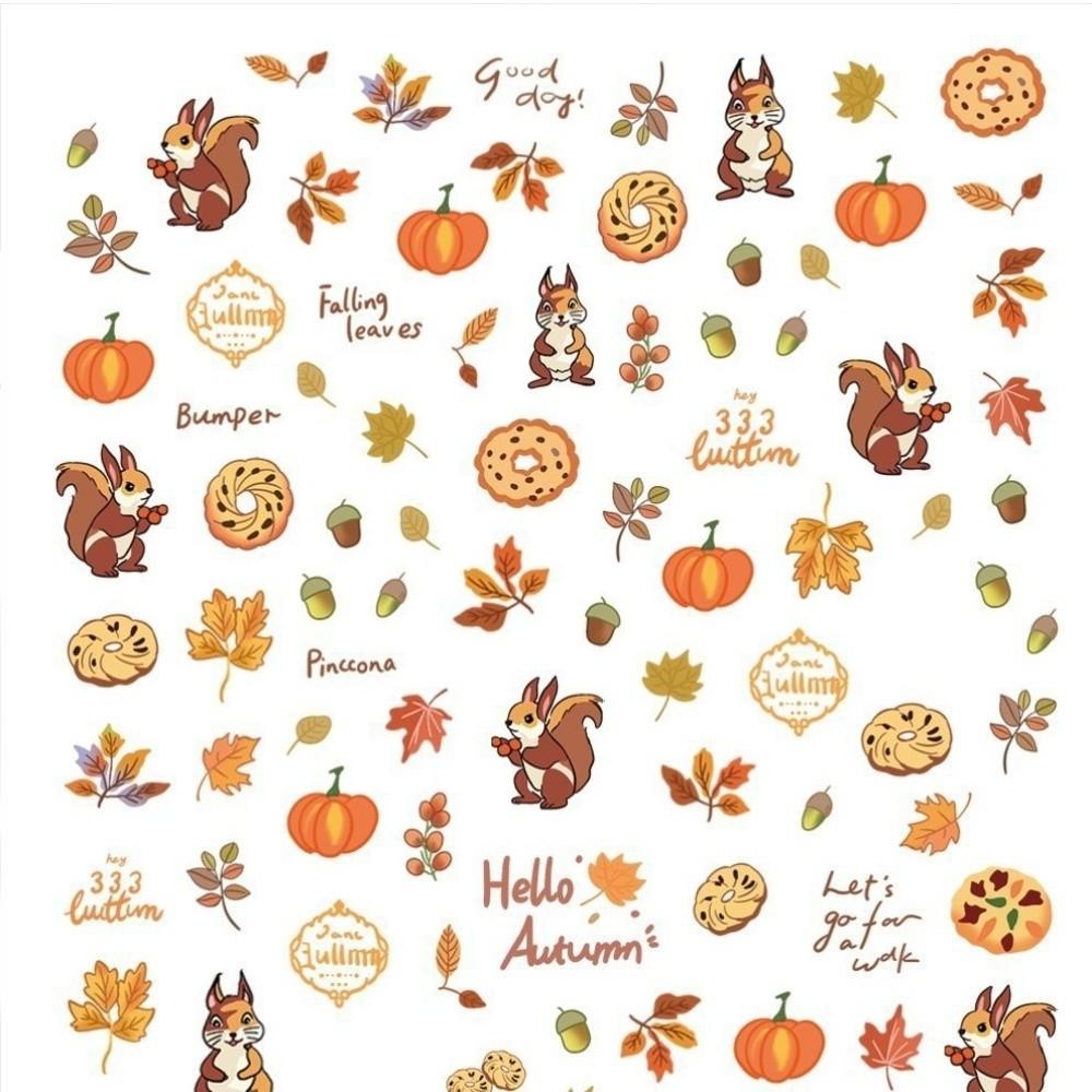 Self-Adhesive Nail Art Stickers Waterproof 5D Embossed Design New Fall Design Stickers