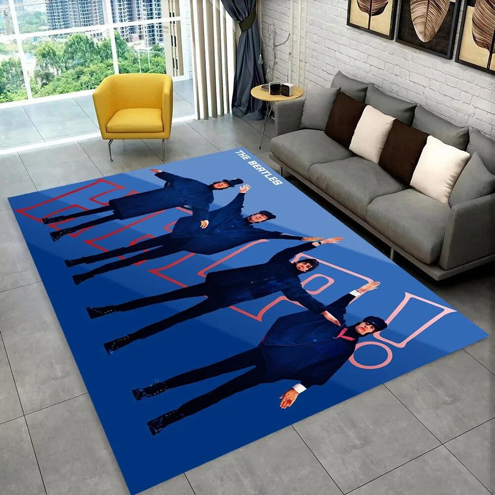 3D The B-Beatles Rock Band Star Carpet Rug for Bedroom Living Room Sofa Home Doormat Home Decor Area Rug Non-slip Floor Mat Gift